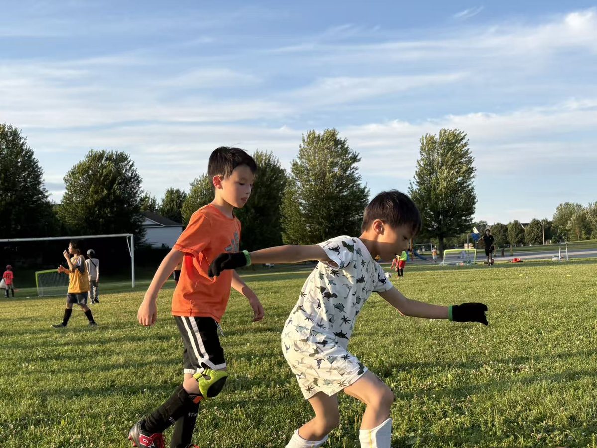 Children attending the fourth day of soccer training on July 19, 2026
